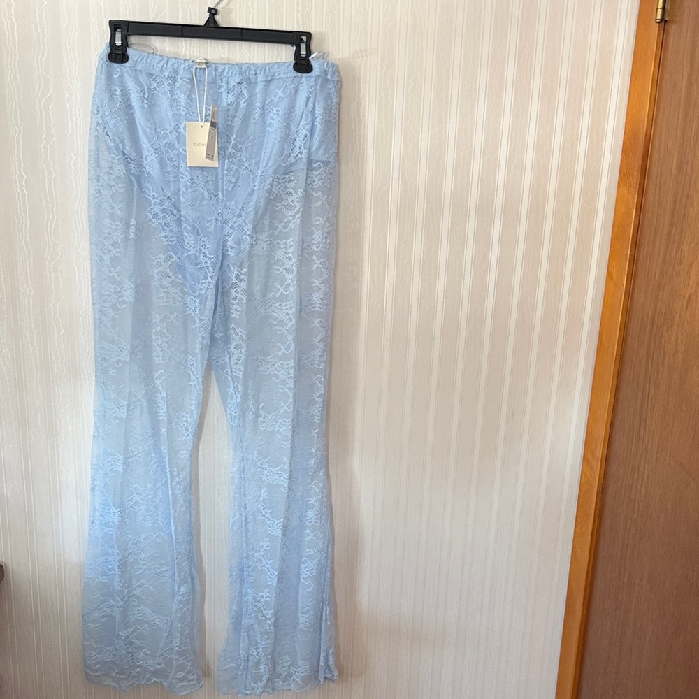 NWT Flat white Light Blue Lace Pants